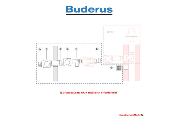 Buderus Erweiterungsbausatz C53x – GAL-K . Kunststoff - raumluftunabhängig - DN 80-125 - 14 bis 50 kW