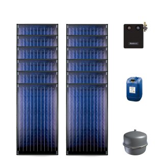 Buderus Solar-Paket Logaplus S97 für Trinkwasser / Trinkwasser u. Heizung 28,44 m², 12x Flachkollektor SKN4.0 senkrecht, Solarstation KS0120/2 HE mit Hocheffizienzpumpe, Solar Fluid - 7739603262