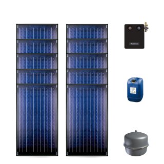 Buderus Solar-Paket Logaplus S97 für Trinkwasser / Trinkwasser u. Heizung 23,70 m², 10x Flachkollektor SKN4.0 senkrecht, Solarstation KS0110/2 HE mit Hocheffizienzpumpe, Solar Fluid - 7739603260