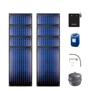 Buderus Solar-Paket Logaplus S97 für Trinkwasser / Trinkwasser u. Heizung 18,96 m², 8x Flachkollektor SKN4.0 senkrecht, Solarstation KS0110/2 HE mit Hocheffizienzpumpe, Solar Fluid - 7739603258