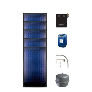 Buderus Solar-Paket Logaplus S97 für Trinkwasser / Trinkwasser u. Heizung 11,85 m², 5x Flachkollektor SKN4.0 senkrecht, Solarstation KS0110/2 HE mit Hocheffizienzpumpe, Solar Fluid - 7739603254