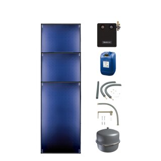 Buderus Solar-Paket Logaplus S98, 7,65 m², 3x SKT1.0-s, KS0110/2 HE, Zubehör, Aufdachmontage-Set