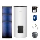 Buderus Solar-Paket Logaplus S2 für Trinkwasser 7,11 m² weiß, 3x Flachkollektor SKN4.0 senkrecht, WW-Speicher SM300, Solarstation KS0110 SC20/2 mit integr. Regelung, Solar Fluid - 7739606279
