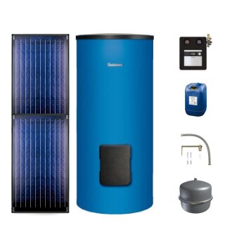 Buderus Solar-Paket Logaplus S2 blau, 4,74 m², 2x SKN4.0-s, SM300, KS0110 SC20/2, Zubehör, ohne Montage-Set