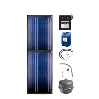 Buderus Solar-Paket Logaplus S12 für Trinkwasser 4,74 m², 2x Flachkollektor SKN4.0 senkrecht, Solarstation KS0110 SC20/2 mit integr. Regelung, Solar Fluid, Anschluss-Set, Montage-Set Pfanne/Ziegel - 7739606308