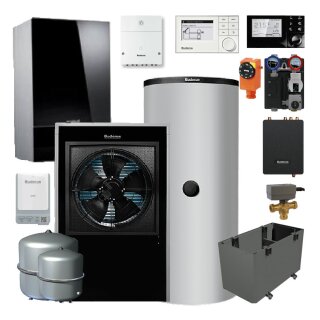 Buderus WLW196i-8 IRE Wärmepumpen-Paket Logaplus, Bedieneinheiten HMC 310 / SC300, Frischwasserstation FS20/2, Funkmodul MX400, Mischer Modul MM100, Heizkreis-Set HSM25/6 (gemischt), Pufferspeicher PNRZ750.6 ES-B - 7739610200