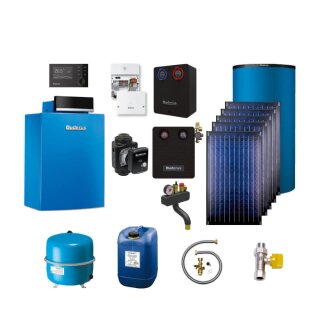 Buderus GB212-15 kW IP Gas-Brennwertkessel Paket Logasys SL205, Solar-Kombispeicher P750S, 5x Solarkollektor SKN4.0, Regelung MC110, Bedieneinheit RC310 - 7739612938 