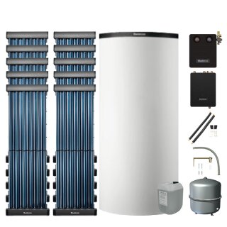 Buderus Solar-Paket Logaplus S83 weiß, 12,20 m², 10x SKR10 CPC, PNR1000-C, FS/2, KS0110 SM200/2, Zubehör, Aufdachmontage-Set