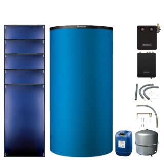 Buderus Solar-Paket Logaplus S94 blau, 15,30 m², 6x SKT1.0-s, PNR1000-C, FS/2, KS0110 SM200/2, Zubehör, Aufdachmontage-Set