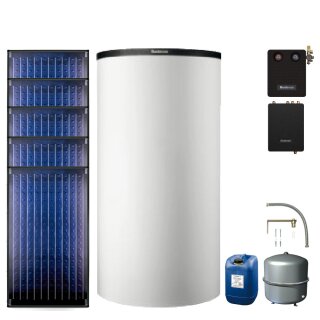 Buderus Solar-Paket Logaplus S77 weiß, 11,85 m², 5x SKN4.0-s, PNR750-C, FS/2, KS0110 SM200/2, Zubehör