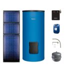 Buderus Solar-Paket Logaplus S69 für Trinkwasser 7,11 m² blau, 3x Flachkollektor SKN4.0 senkrecht, WW-Speicher SM300, Solarstation KS0110 SM100/2 mit integr. Solarmodul, Solar Fluid - 7739601795
