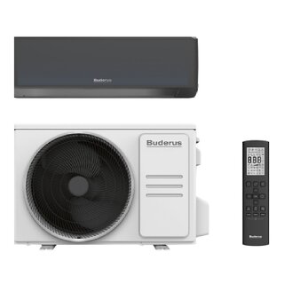 Buderus Luft-Luft-Wärmepumpe Logacool AC186i.3-2,6 W S Singlesplit-Klimageräte Set 2,6kW, schwarz - 7733703139