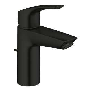 Grohe Einhebel-Waschtischmischer Eurosmart S-Size, schwarz pulverbeschichtet mit Zugstange und Ablaufgarnitur - 9325133