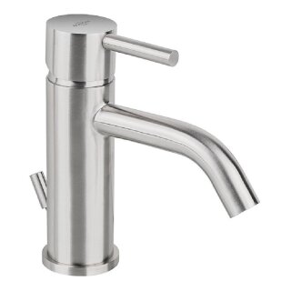 Evenes Einhebel-Waschtischmischer Inox Round, chrom, mit Zugstangen-Ablaufgarnitur - 9301621