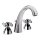 Evenes 3-Loch 2-Griff Waschtischmischer Retro, chrom, mit Zugstangen-Ablaufgarnitur - 9391004