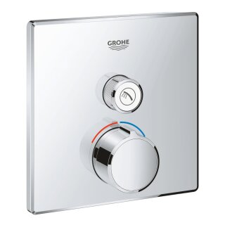 Grohe UP-Mischer SmartControl mit 1 Absperrventil, Rosette: 158mm x 158mm, chrom - 9305492
