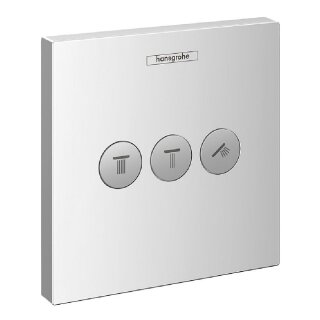 Hansgrohe UP-Absperrventil Shower Select, Fertigset mit 3 Verbraucher, Rosette: 155mm x 155mm, chrom - 9319516