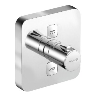 KLUDI Unterputz-Thermostat Push mit 2 Verbraucher, eckig, chrom - 9323540