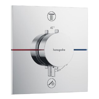 Hansgrohe Unterputz-Thermostat ShowerSelect Comfort E Fertigset mit 2 Verbraucher, chrom - 9324257