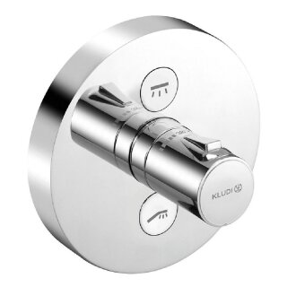 KLUDI Unterputz-Thermostat Push mit 2 Verbraucher, rund, chrom - 9323542
