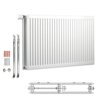 Buderus Heizkörper, Mittelanschlussheizkörper, Kompakt VCM-Profil.2 Typ 20 600x2000 mm (HxL) Links 7751209220