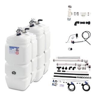 Buderus Schütz 2000 Liter Tank im Tank System 2-Reihig aus Kunststoff, doppelwandig, Ausführung: Standard, Volumen: 2000l (2 x 1000l) inkl. Grundpaket A, Reihenverbindungspaket CDL, green Fuels ready - TIT-ST-T201-2000l