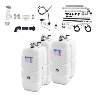 Buderus Schütz 3000 Liter über Eck Tank im Tank System aus Kunststoff, doppelwandig, Ausführung: Standard, Volumen: 3000l (3 x 1000l) inkl. Grundpaket A, Reihenverbindungspaket CDL, green Fuels ready - TIT-ST-L1-3000l