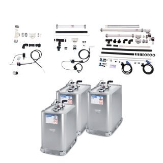 Buderus Schütz 2100l Tank im Tank System Eck-Aufstellung (3x 700l), Stahl, doppelwandig inkl. Grundpaket A, Reihenverbindungspaket CDL, green Fuels ready - TIT-STAHL-L1-2100l