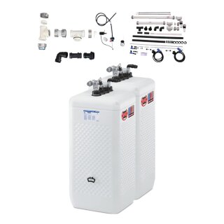 Buderus Schütz 1500 Liter Tank im Tank System 2-Reihig aus Kunststoff, doppelwandig, Ausführung: Spezial, Volumen: 1500l (2 x 750l) inkl. Grundpaket A, Reihenverbindungspaket CDL, green Fuels ready - TIT-SP-T201-1500l