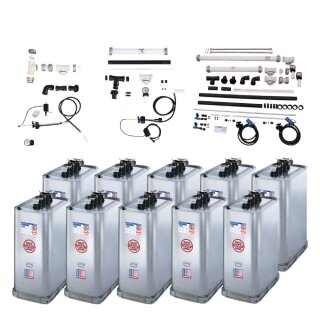 Buderus Schütz 10000l Tank im Tank System 2-reihig (10x 1000l), Stahl, doppelwandig inkl. Grundpaket A, 7x Erweiterungspaket B, Reihenverbindungspaket CDL, green Fuels ready - TIT-STAHL-T205-10000l