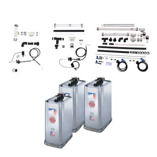 Buderus Schütz 3000l Tank im Tank System Eck-Aufstellung (3x 1000l), Stahl, doppelwandig inkl. Grundpaket A, Reihenverbindungspaket CDL, green Fuels ready - TIT-STAHL-L1-3000l