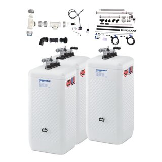 Buderus Schütz 2250 Liter Tank im Tank System Eck Aufstellung aus Kunststoff, doppelwandig, Ausführung: Spezial, Volumen: 2250l (3 x 750l) inkl. Grundpaket A, Reihenverbindungspaket CDL, green Fuels ready - TIT-SP-L1-2250l