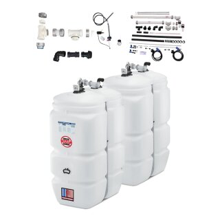 Buderus Schütz 2000 Liter Tank im Tank System 2-Reihig aus Kunststoff, doppelwandig, Ausführung: Kompakt, Volumen: 2000l (2 x 1000l) inkl. Grundpaket A, Reihenverbindungspaket CDL, green Fuels ready - TIT-KO-T201-2000l
