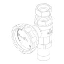 Absperrhahn, Vorlauf, mit Rückschlagklappe für...