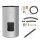 Buderus Speicherpaket M SH180, silber, Warmwasserspeicher SH180 RS-B, Rohrgruppe BCC27-HE, Verlängerungs-Set, Speicherfühler-Set
