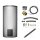 Buderus Speicherpaket M SH290, silber, Warmwasserspeicher SH290 RS-B, Rohrgruppe BCC27-HE, Verlängerungs-Set, Speicheranschluss-Set, Zubehör