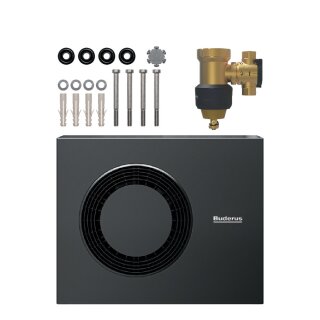 Buderus Ergänzungspaket Wärmepumpe M WLW-MB AH, Außeneinheit WLW-12 MB AR, Befestigungs-Set, Magnetit-/Schlammabscheider