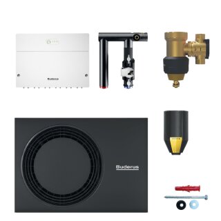 Buderus Ergänzungspaket Wärmepumpe M WLW-MB A H, Außeneinheit WLW-5 MB AR, Hybridmodul IHM200, Hybridgruppe HF-Set HYC40-2, Magnetit-/Schlammabscheider, Zubehör