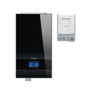 Buderus Luft-Wasser-Wärmepumpe WLW186i.2 E Inneneinheit schwarz, wandhängend, Funkmodul MX400, monoenergetisch - 7724001332