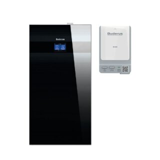 Buderus Luft-Wasser-Wärmepumpe WLW186i.2 TP70 Inneneinheit schwarz, Pufferspeicher 70 l, Funkmodul MX400, monoenergetisch - 7724001337