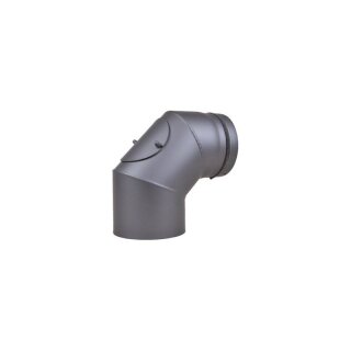 Buderus Abgasbogen RLU DIN1298 90 Gr mit Tür schw 7736600983