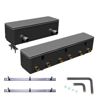 Buderus Schnellmontage-System RK3/32/32.1, 3 Heizkreise, hydr. Weiche WHY 120/80 DN32 V2, Heizkreisvert. HKV 3/32/32 V2, Zubehör - 7739607567