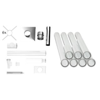 Buderus Abgaspaket GA-K VA, Grundbausatz GA-K 80/125 mit Schachtabdeckung VA (Edelstahl), Abgasrohr-Set DN80 10 m - 7739600546