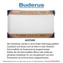 Buderus Heizkörper, VCM-Profil 30/600/3000, Linksausführung, Logatrend Flachheizkörper, FMS, Stopfen