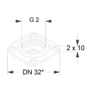 Grundfos Ausgleichsstücksatz A22 G2"xDN32, 2x10mm (H=10mm) PN6 aus Grauguss (GG) für Umwälzpumpen - 7738306236