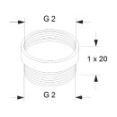 Grundfos Ausgleichsstücksatz A9 G2"xG2", 1x20mm (H=20mm) aus Bronze für Umwälzpumpen - 7738306243