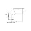 Buderus Abgasrohrbogen 146mm / 153mm x 2 90° Heizgas Kuppel waagerecht