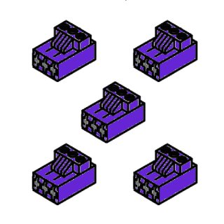 Anschlussklemme 3-polig N/L violett (5 Stück) - 87144044030