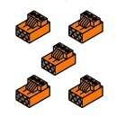 Anschlussklemme 3-polig N/L orange (5 Stück) -...