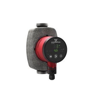 Grundfos ALPHA2 25-60N 180mm R1" - G1 1/2" PN10 1ph 230V Edelstahlausführung, Heizungsumwälzpumpe inkl. Wärmedämmschale, ALPHA-Stecker gerade - 7738329888